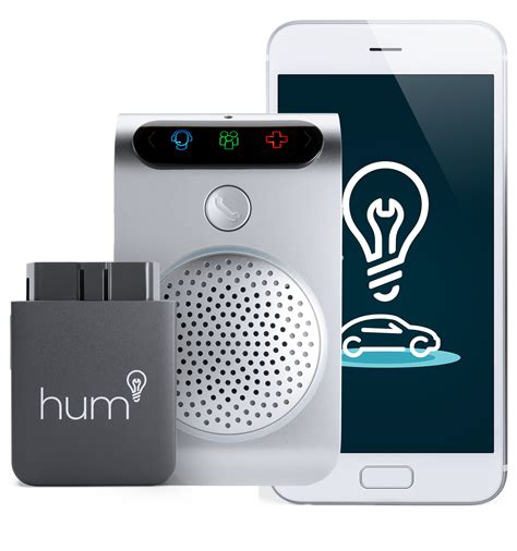 Hum by verizon. Verizon Hum consists of an ODB-II dongle, a Bluetooth-enabled speaker/control unit that clips to a car's sun visor, and a USB charging cable for the speaker. Hum App. 