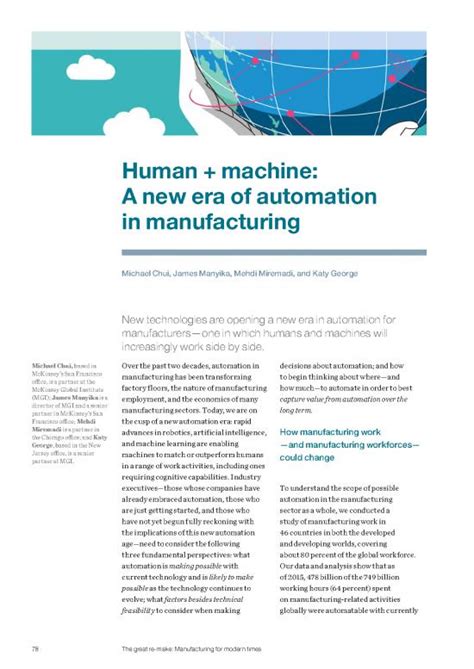 Human + machine: A new era of automation in manufacturing