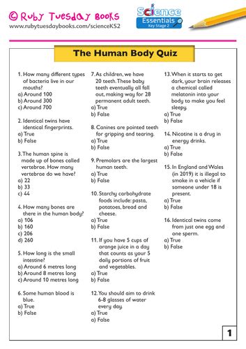 Human Body Quiz - Science for Kids