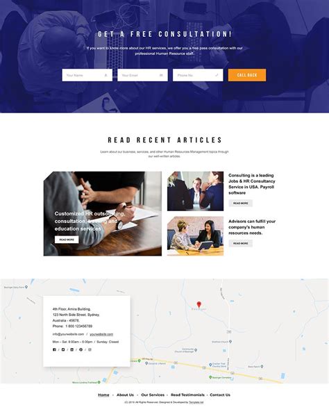 Human Resource Management Website Template PSD