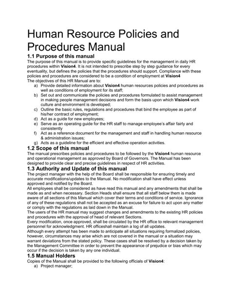 Human Resource Policies and Procedures Manual[500]