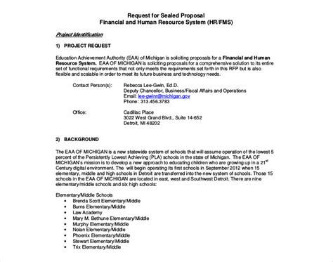 Human Resource Proposal Template Database