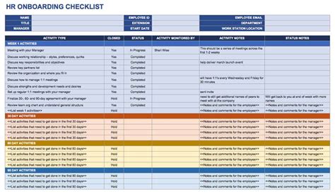 Human Resources Planning Guide Smartsheet Onboarding checklist