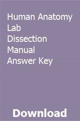 Human anatomy lab dissection manual answer key. - 2003 honda shadow spirit 750 wartungsanleitung.