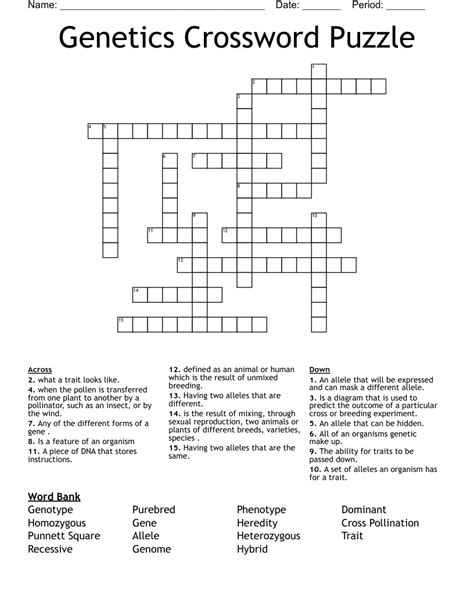 Human gene crossword clue. The Crossword Solver found 30 answers to "of genes or heredity (7", 7 letters crossword clue. The Crossword Solver finds answers to classic crosswords and cryptic crossword puzzles. Enter the length or pattern for better results. Click the answer to find similar crossword clues . Enter a Crossword Clue. A clue is required. 
