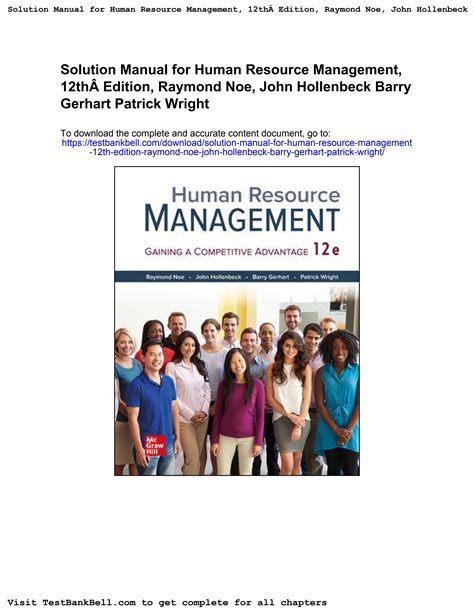 Human resource management noe hollenbeck solutions manual. - 03 04 05 06 repair manual service.