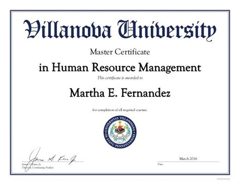 Human resources project management certification. 