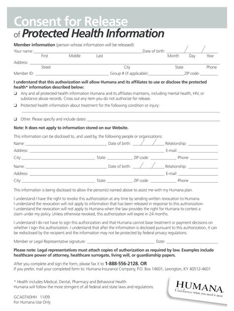 Humana Consent 20092024 Form Fill Out and Sign Printable PDF