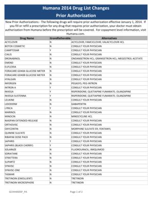 Humana prior authorization list 2023. October 29, 2014. Optum ™ Medical Network has posted a list of procedures that require prior authorization. This is not an all-inclusive list and is subject to change. Please note that inclusion of items or services in this list does not indicate benefit coverage. You should verify benefits prior to requesting authorization. 