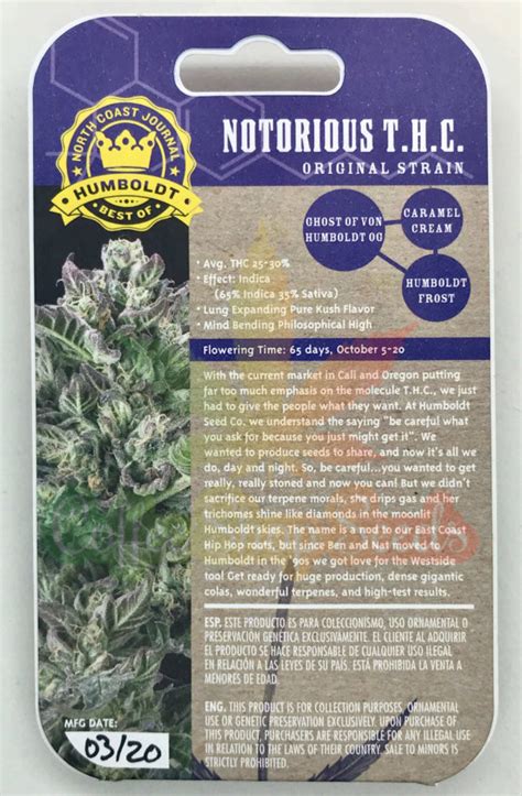 Humboldt Seed Co. NOTORIOUS THC – Sweed