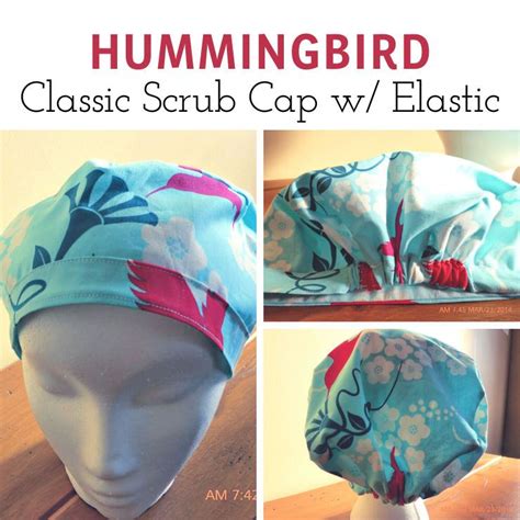 Hummingbird scrub cap pattern.  The cap is easy to sew.  This hat is composed o...