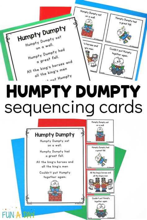 Humpty Dumpty Printable Poem and Sequencing Cards FunADay!