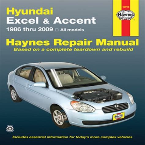 Hundai excel accent 1986 thru 2009 all models haynes repair manual. - Manual for anatomy and physiology 14e test and exam.