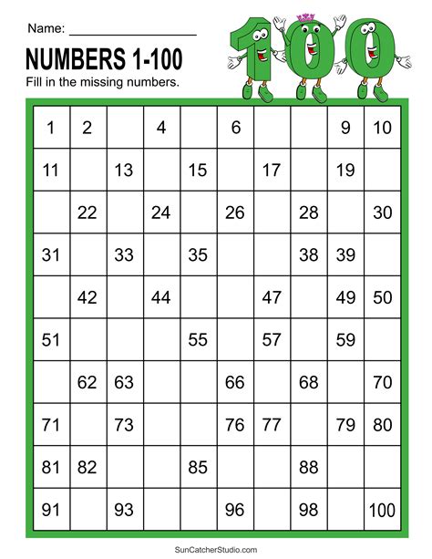 free printable 100 chart with missing numbers printable templates