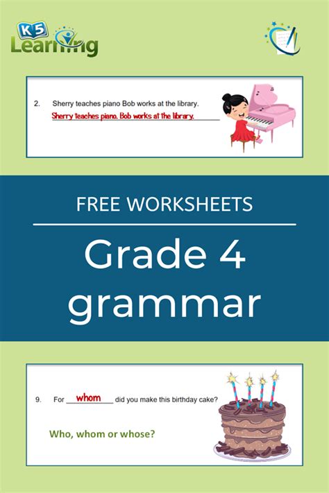 Hundreds of new grade 4 grammar worksheets K5 …