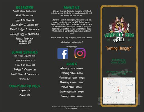 Hungry Dog Grill menu in Moorestown, New Jersey, USA