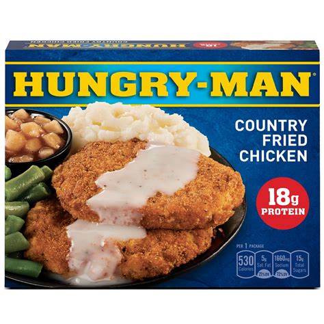 Hungry-man - Mar 14, 2024 · Hungry Man Selects Classic Fried Chicken Frozen Meal, 16 oz (Frozen) EBT eligible. $ 374. 23.4 ¢/oz. Hungry-Man Country Fried Chicken Frozen Dinner, 16 oz (Frozen) EBT eligible. $ 398. 26.5 ¢/oz. Hungry-Man Double Meat Bowls Smothered Salisbury Steak Frozen Meal, 15 oz (Frozen)