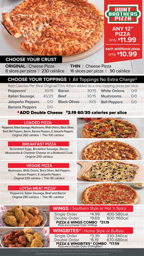 Hunt Brothers Pizza Prices