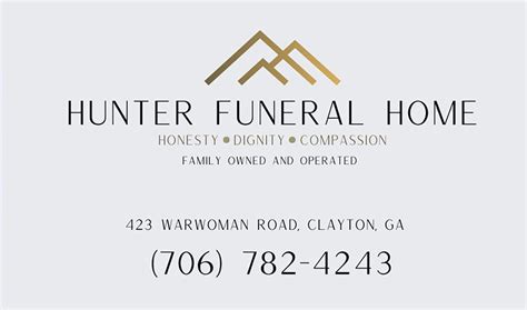 Hunter funeral home obituaries. .  ...