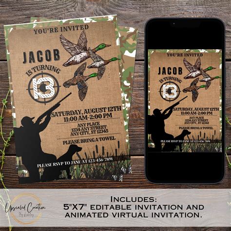 Hunting Birthday Invitations Hunting Invitation Hunting