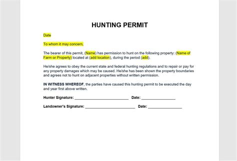 Hunting Written Permission Form (Discover Everything You