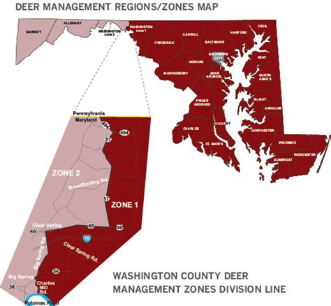  Frederick County Deer Hunting Zones. Frederick County is comprised of two deer hunting zones that determine what firearms may be legally used to hunt deer. The zones were established at the request of Frederick County officials and in cooperation with the Maryland Farm Bureau. The shotgun zone (Zone 2) prohibits the use of bottleneck cartridge ... . 