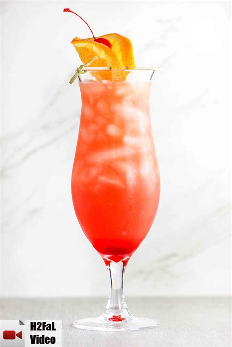 Hurricane cocktail. Hurricane cocktails are particularly popular around Mardi Gras. The classic recipe for this beverage involves both light and dark rum, orange juice, lime juice, simple syrup, and grenadine. It's usually garnished with a cherry and an orange or lime wedge. However, many bars have developed their own specific blend of juices to make their own ... 