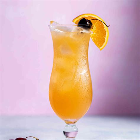 Hurricane cocktail recipe. Mix all the ingredients in a tall pitcher or large pot and stir to dissolve the sugar. Pour into a punch bowl and add the ice cubes and orange segments. Serve in tall glasses over ice with straws. 