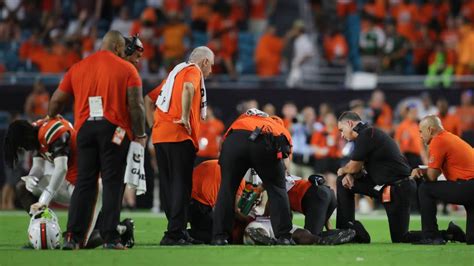 Hurricanes safety Kamren Kinchens recovering from injury during home game against Texas A&M