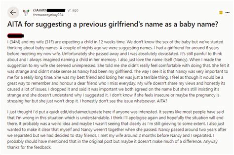 Husband Wants to Name Baby After Ex-Girlfriend - TheBump.com