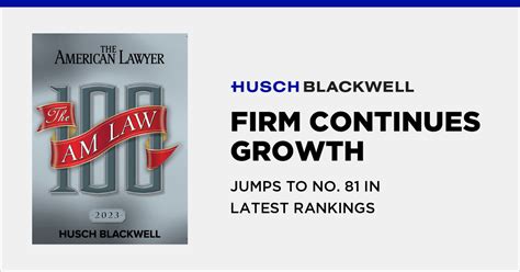 Husch blackwell amlaw ranking. Husch Blackwell increased revenue by more than 14% and profits by more than 9% in 2021. The firm CEO said Husch is still looking to grow in markets where they have offices, as well as new markets ... 