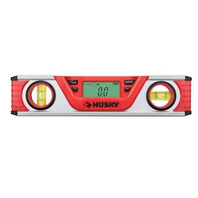 Husky digital level. Digital Smart Level Tools Bundle - 24',18' X& 10 Inch Magnetic Torpedo Level and Protractor - Master Precision - IP54 Dustproof and Waterproof - Includes: 2 AAA Batteries and Carrying Case. $14500. Was: $151.92. 