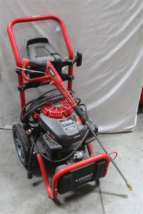 HU580931 is a Husky brand gasoline-powered pressure washer with a B