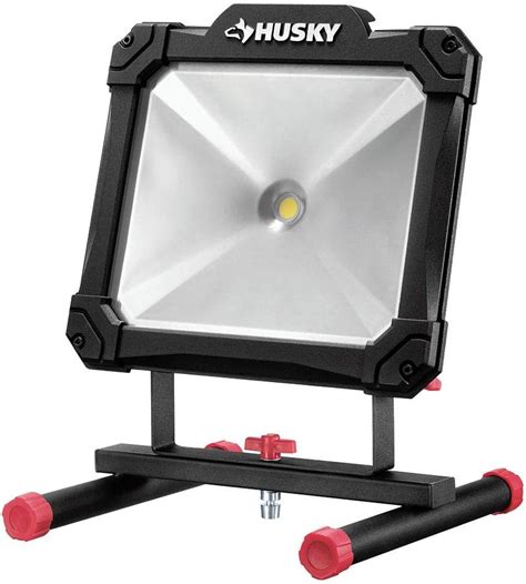 Product Details. The Husky 1500-Lumen LED Work Light is versatile and can be used with or without the tripod. It provides ample lighting with its long-lasting LED bulb. Once detached from the tripod, its easy grip handle also allows it to be transported with ease. Call 1-888-HD-HUSKY for customer service and support. . Husky work lights