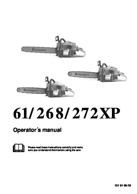 Husqvarna chainsaw 262xp 268 272xp full service repair manual. - Heating ventilation and air conditioning solutions manual.