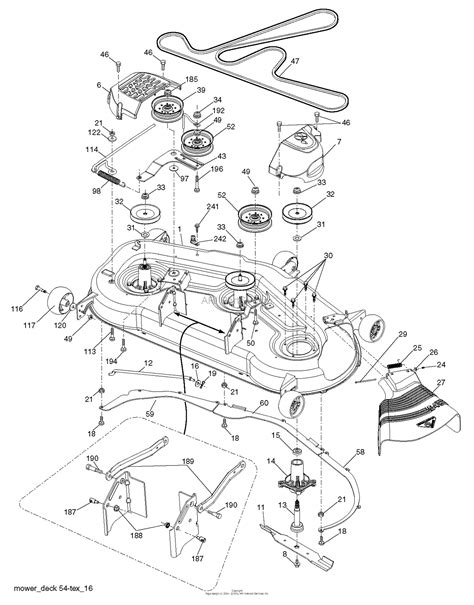 MOWER DECK / CUTTING DECK diagram and repair parts lookup for Husqvarna LGT 2654 (960450047-00) - Husqvarna 54" Lawn Tractor (2013-08) The Right Parts, Shipped Fast! ... MOWER DECK / CUTTING DECK Parts Diagram. Title; MNDRL. Husqvarna 532187292. RB MANDREL ASM. SERVICE. 
