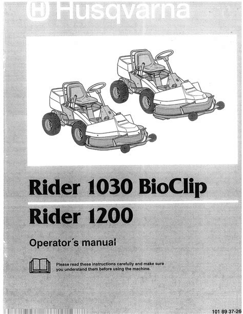 Husqvarna rider 1030 bioclip ride on mower full service repair manual. - Plymouth voyager manual de reparación descargar.