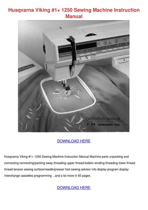 Husqvarna viking sewing machine manuals 1 1250. - Calculus technology tools manual ideas and applications.