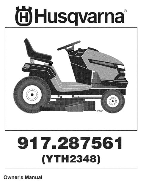Husqvarna yth2348 owners manual. With over 330 years of innovation and passion, Husqvarna provides professionals and consumers with forest, park, lawn and garden products. We let high performance meet usability and safety, making you ready to get the job done efficiently. Husqvarna offers a wide and growing range of products and accessories, including everything from chainsaws ... 