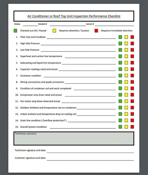 Hvac Inspection Template