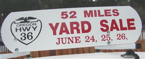 Hwy 36 yard sale. Think of it as a condensed version of the annual “52-mile Highway 36 yard sale,” but all in one convenient location. Applications are currently available to host single or double sales booths for $50 to $100, with a discount for registered nonprofit groups. Space will be available until sold out, or Thursday, March 30 at 4:00 p.m. 