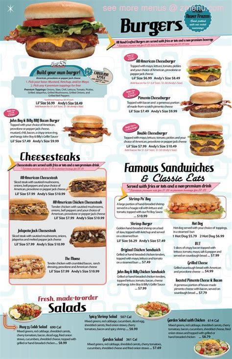 View the Menu of Hwy 55 Burgers Shakes & Fries - Denham Springs, La in 2309 S Range Ave, Denham Springs, LA. Share it with friends or find your next meal. We feature fresh, never-frozen hand-pattied.... 