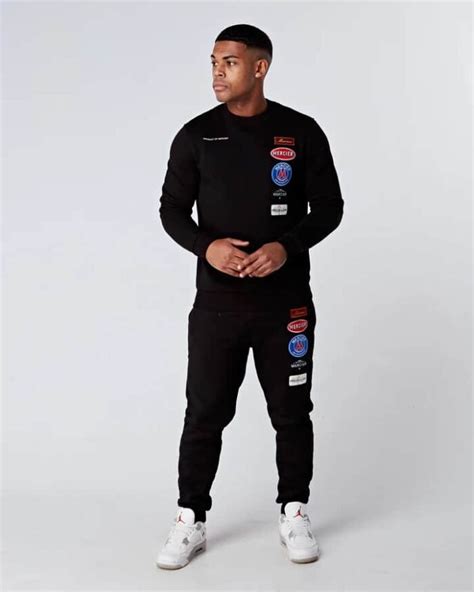 Hybrid Mercier Badge Black Crewneck Tracksuit