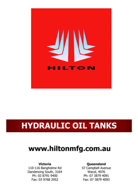 Hydraulic Oil Tanks - Hilton Manufacturing