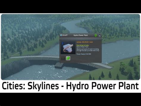 Hydro power plant cities skylines. Electricity provides power to buildings through the use of different types of power plants. Some power plants produce pollution and noise pollution. Wind turbines and hydro power plants generate electricity through wind and water currents, with which the power output relies on the speed of the currents. Electricity is distributed in a couple of ways. Buildings that are connected to electricity ... 