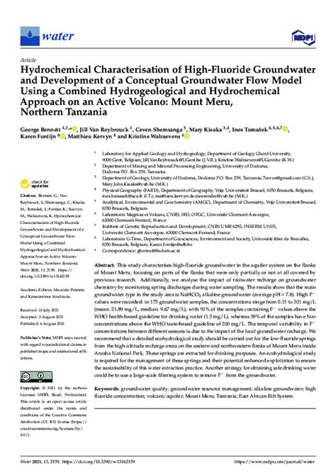 Hydrochemical Characterisation of High-Fluoride Groundwater …