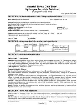 Hydrogen Peroxide Safety Data Sheet Uk persealber