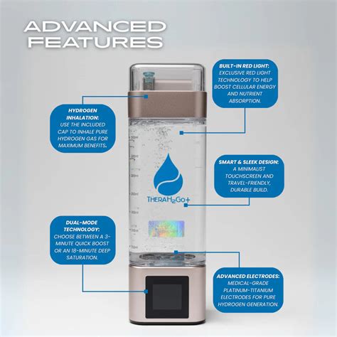 Hydrogen water bottle benefits.  The TheraH2Go+ is the upgraded evolution ...
