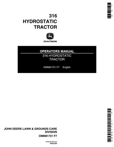 Hydrostatic repair manual for 316 john deere. - Manual da tv lg 32 lcd.