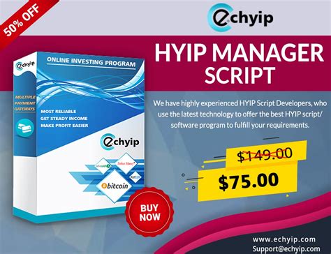 Hyipstarter Reliable Best HYIP Script software Buy New PHP HYIP script HYIP Manager Script